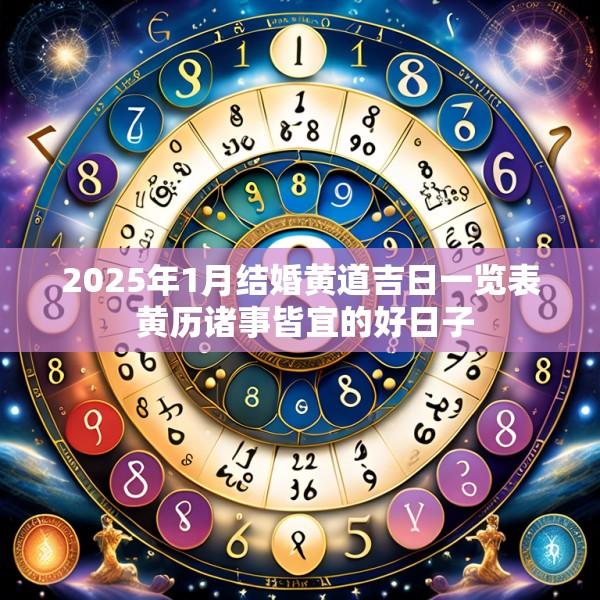 2025年1月結(jié)婚黃道吉日一覽表 黃歷諸事皆宜的好日子