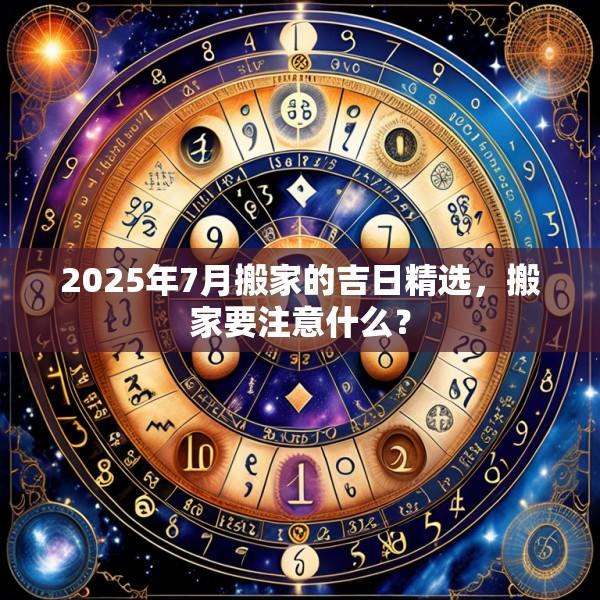 2025年7月搬家的吉日精選，搬家要注意什么？